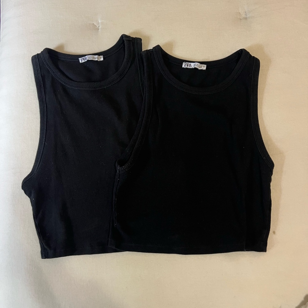 Zara cropped tank tops